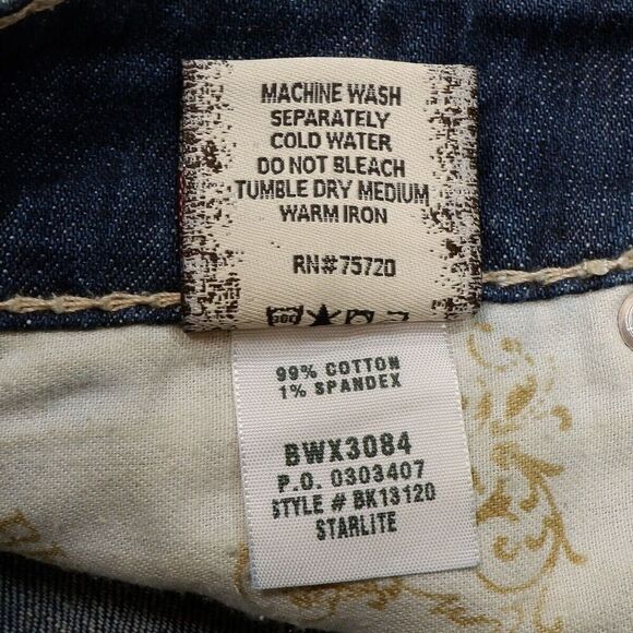 BKE Starlite Jeans 26 Womens Crop Capri Low Rise Blue Denim Stretch 28x19.5 - Picture 9 of 13